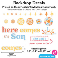 Custom Text Here Comes The Son Backdrop Decals