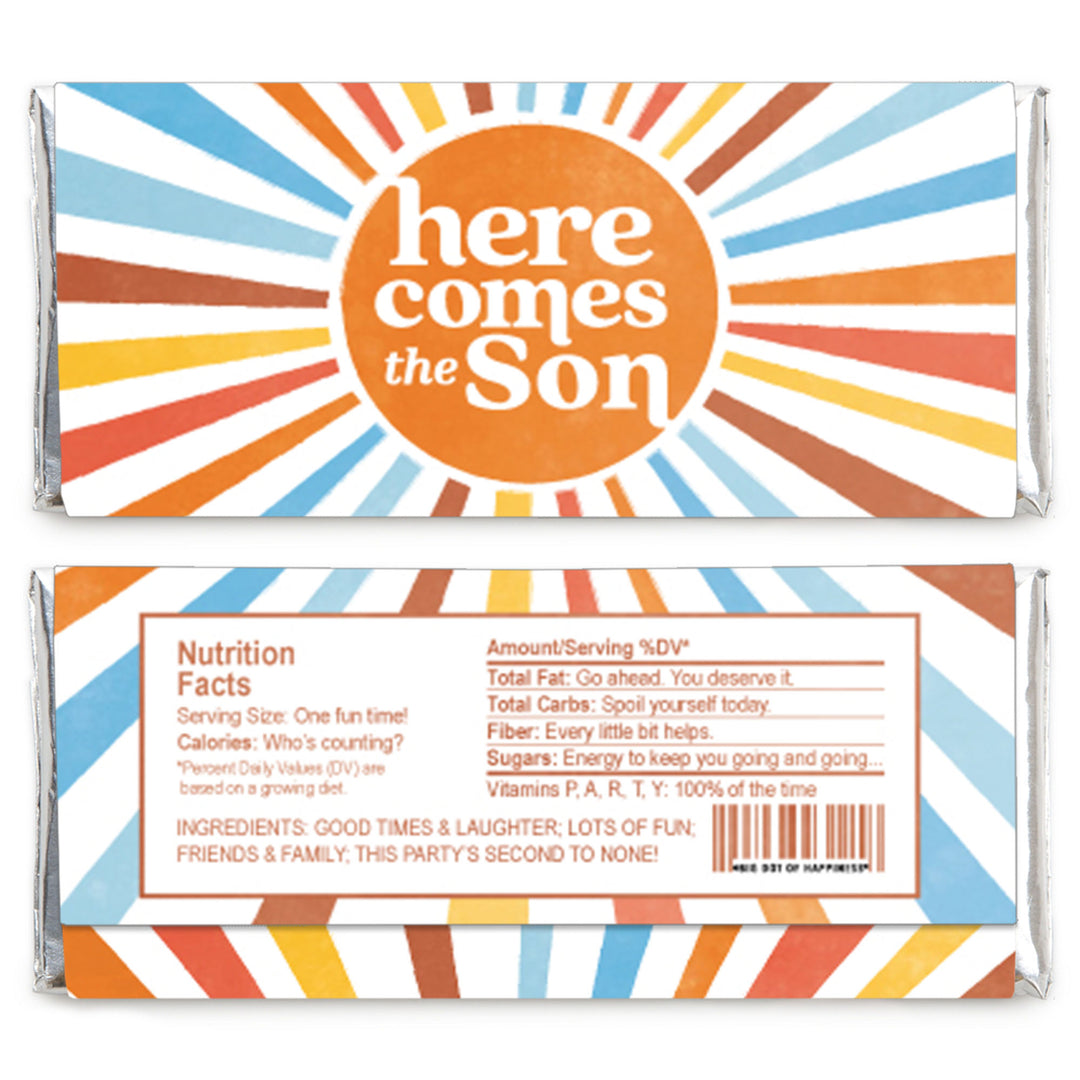 Here Comes The Son Baby Shower Candy Bar Wrapper Favors