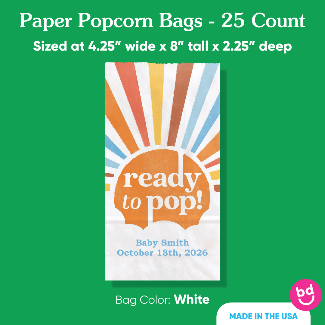Custom Text Popcorn Bags - Here Comes the Son