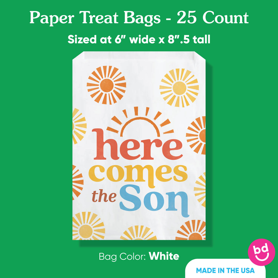 Paper Treat Bags - Here Comes The Son - 25 Ct