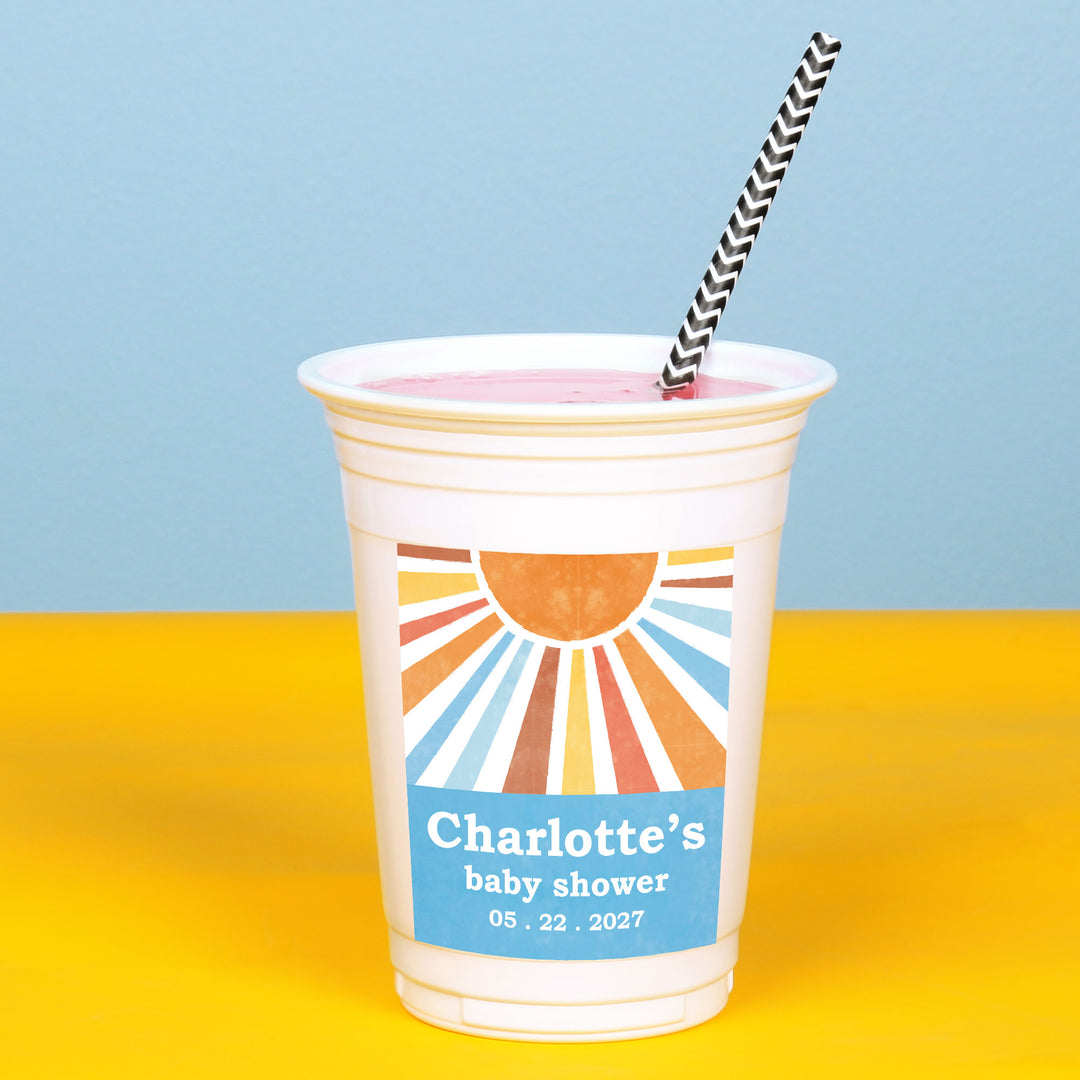 Custom Text Party Cups - Here Comes the Son - 16 Ct
