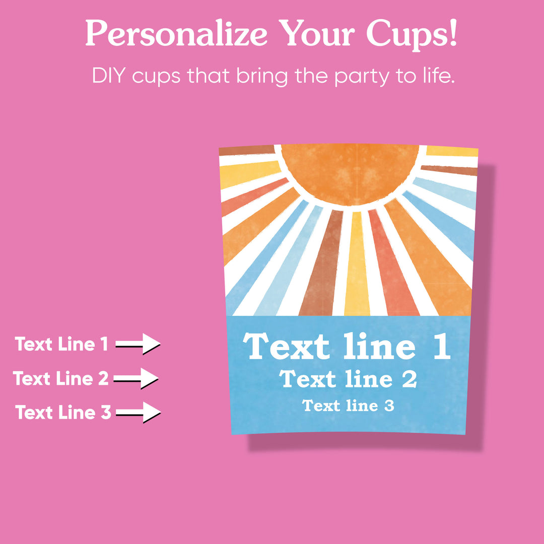 Custom Text Party Cups - Here Comes the Son - 16 Ct