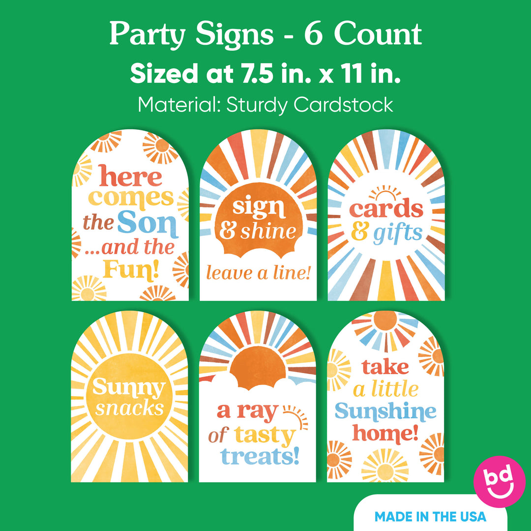 Here Comes The Son Party Signs Set - 6 Ct