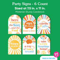 Here Comes The Son Party Signs Set - 6 Ct