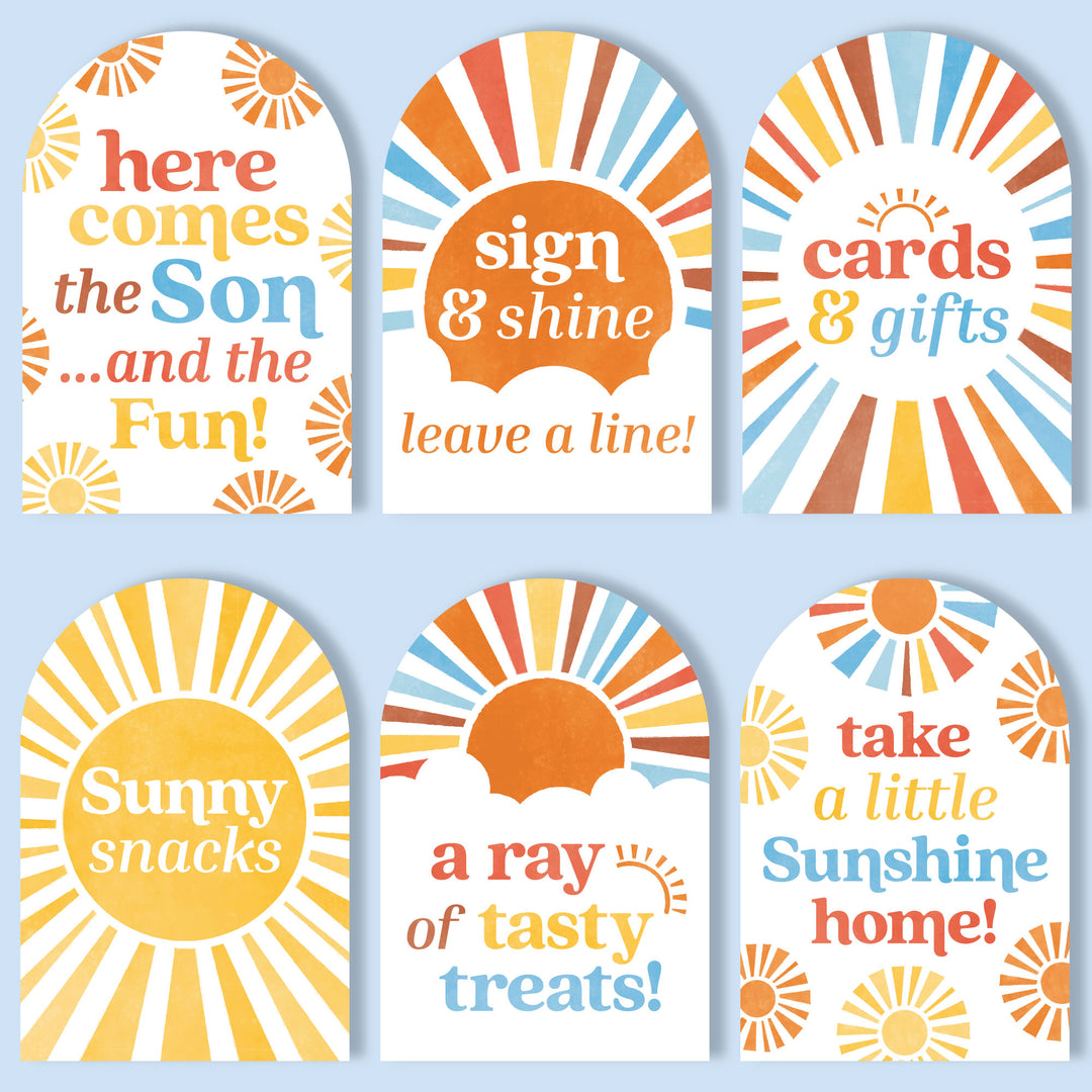 Here Comes The Son Party Signs Set - 6 Ct