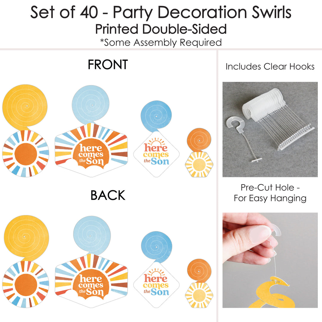 Here Comes The Son Hanging Swirls - 40 Ct