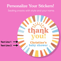 Custom Text Stickers & Clear Cookie Bags - Here Comes The Son