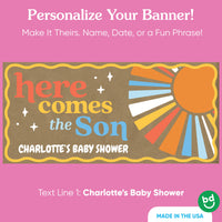 Custom shower title and date detail on sunshine banner