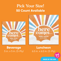 Custom Text - Here Comes The Son Napkins - 50 Ct