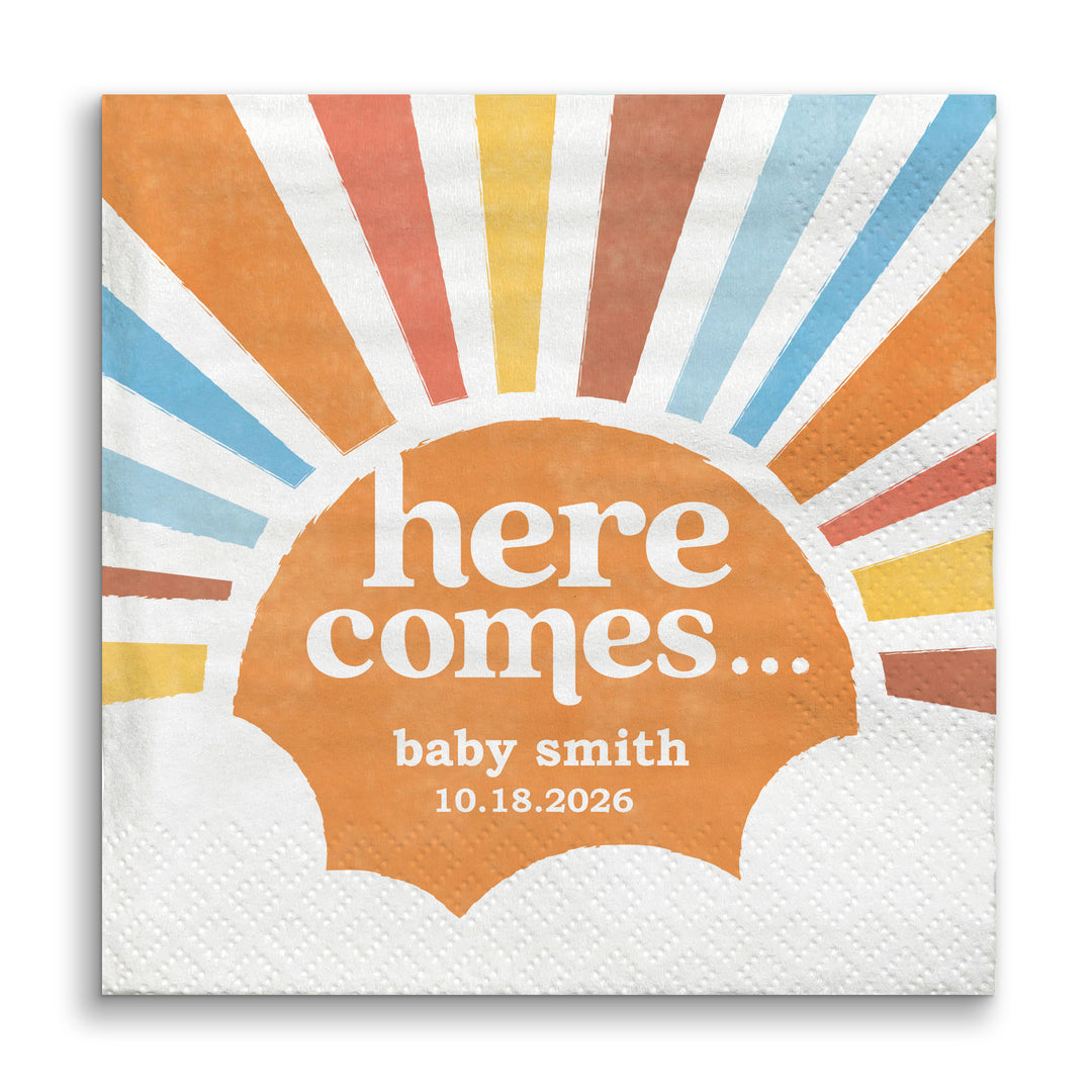 Custom Text - Here Comes The Son Napkins - 50 Ct
