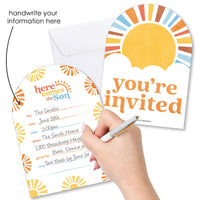Here Comes The Son Shaped Fill-In Invitations - 12 Ct