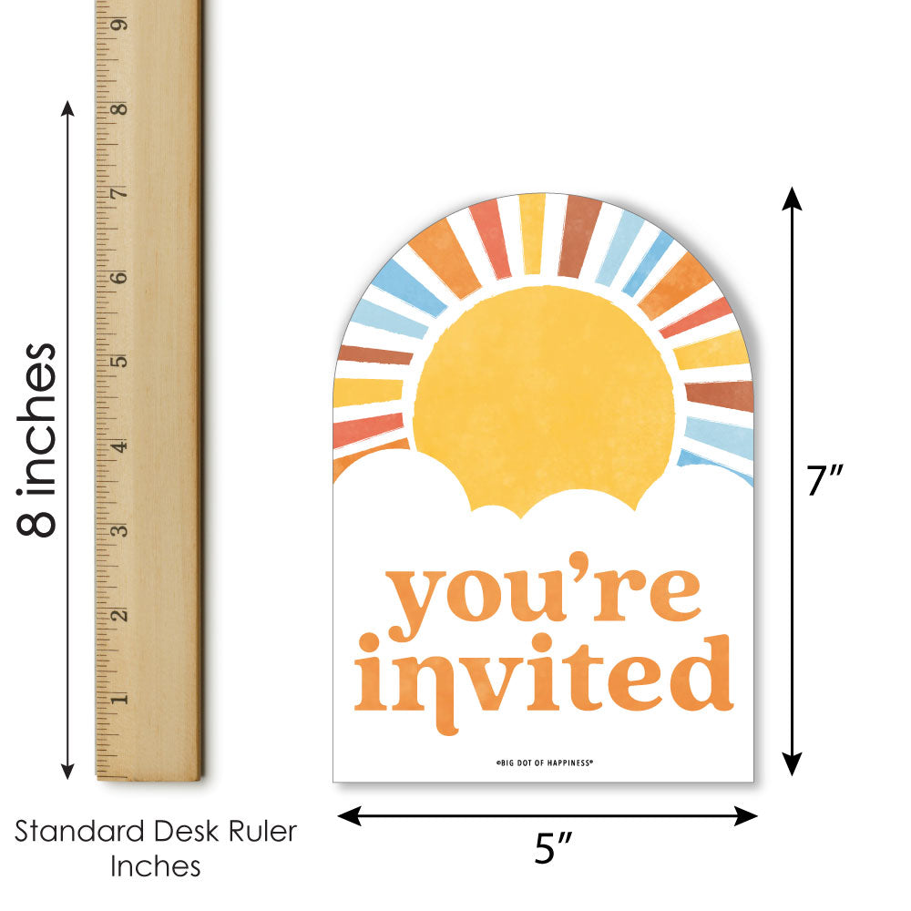 Here Comes The Son Shaped Fill-In Invitations - 12 Ct