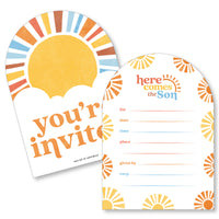 Here Comes The Son Shaped Fill-In Invitations - 12 Ct