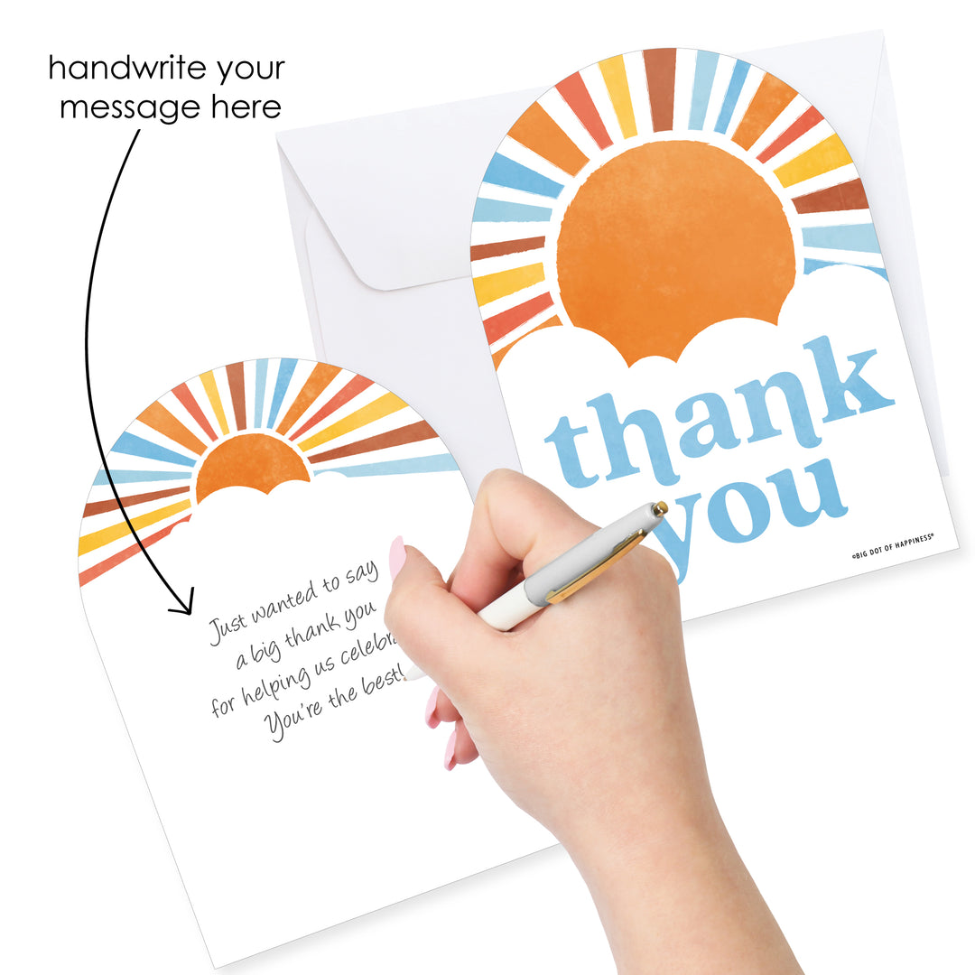 Here Comes The Son  Baby Shower Thank You Cards - 12 Ct