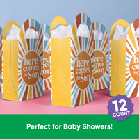 Here Comes The Son Paper Favor Bags - 12 Ct