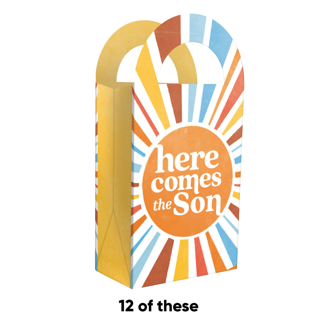 Here Comes The Son Paper Favor Bags - 12 Ct