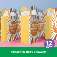 Custom Text Here Comes The Son Paper Favor Bags - 12 Ct