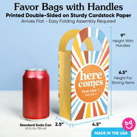 Custom Text Here Comes The Son Paper Favor Bags - 12 Ct