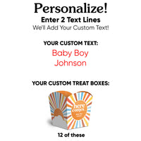 Custom Text Here Comes The Son Treat Boxes - 12 Ct
