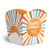 Custom Text Here Comes The Son Treat Boxes - 12 Ct