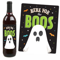 Here For The Boos - Wine Bottle Stickers - 4 Ct