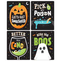 Here For The Boos - Wine Bottle Stickers - 4 Ct