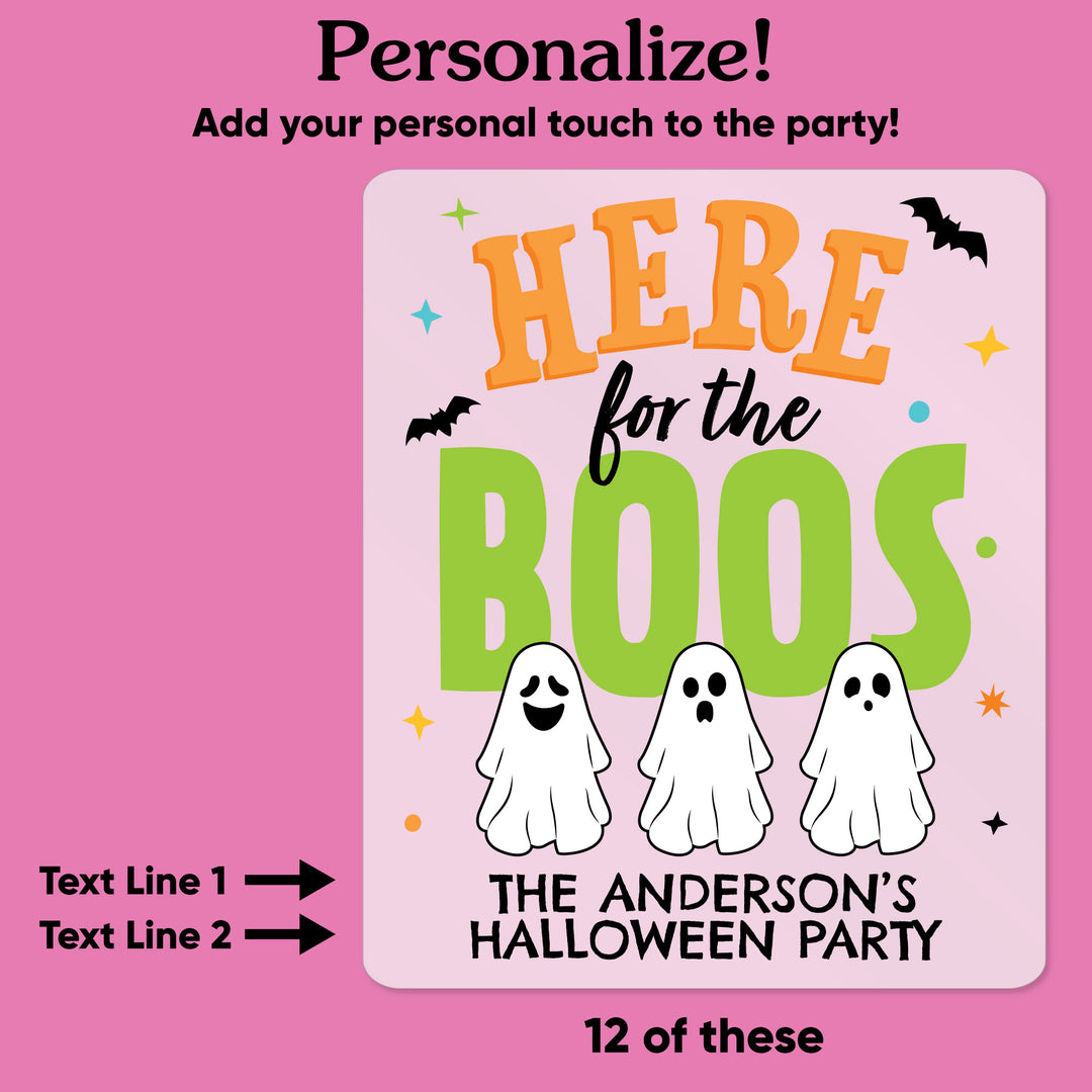 Custom Text Drink Pouches - Here for the Boos - 12 Ct