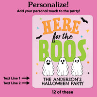 Custom Text Drink Pouches - Here for the Boos - 12 Ct