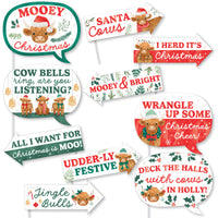 Highland Christmas Cow Funny Photo Props - 10 Ct