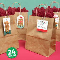 Highland Christmas Cow Gift Tags - 24 Ct