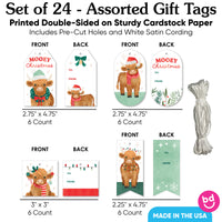 Highland Christmas Cow Gift Tags - 24 Ct