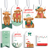 Highland Christmas Cow Gift Tags - 24 Ct