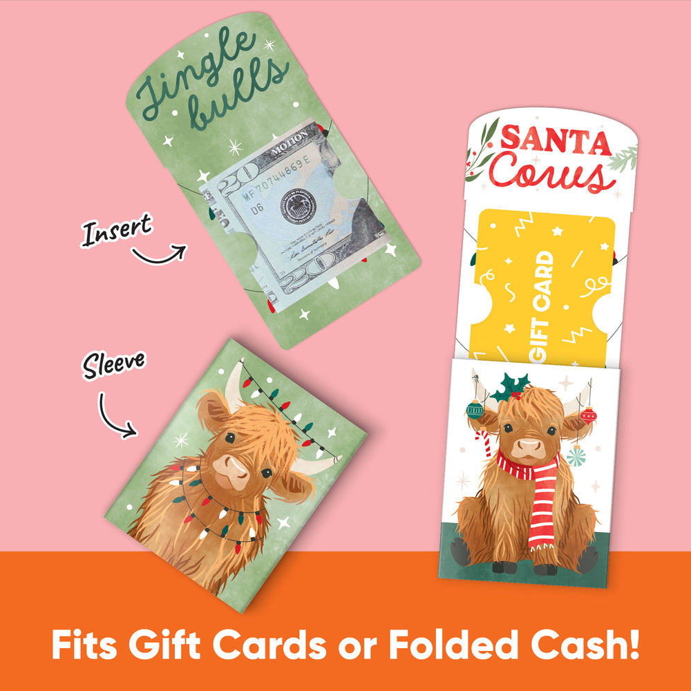 Highland Christmas Cow Nifty Gifty Card Holders - 8 Ct