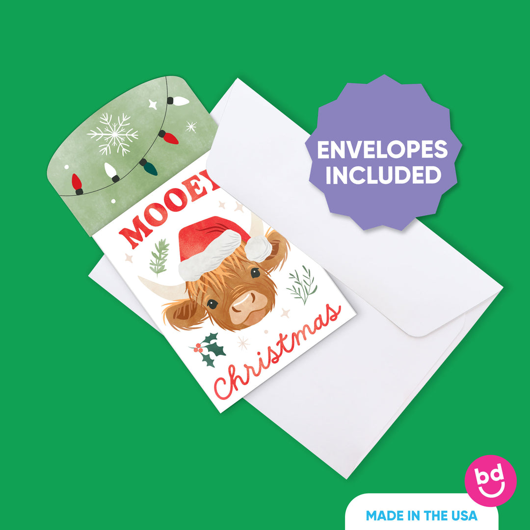 Highland Christmas Cow Nifty Gifty Card Holders - 8 Ct