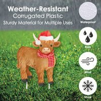 Highland Christmas Cow Lawn Decorations - 8 Pc