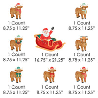 Highland Christmas Cow Lawn Decorations - 8 Pc