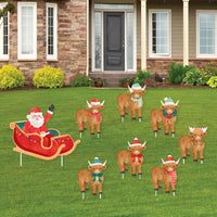 Highland Christmas Cow Lawn Decorations - 8 Pc