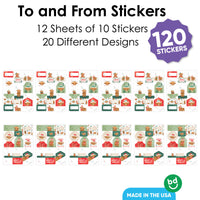 Highland Christmas Cow To and From Stickers - 12 Sheets