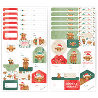 Highland Christmas Cow To and From Stickers - 12 Sheets