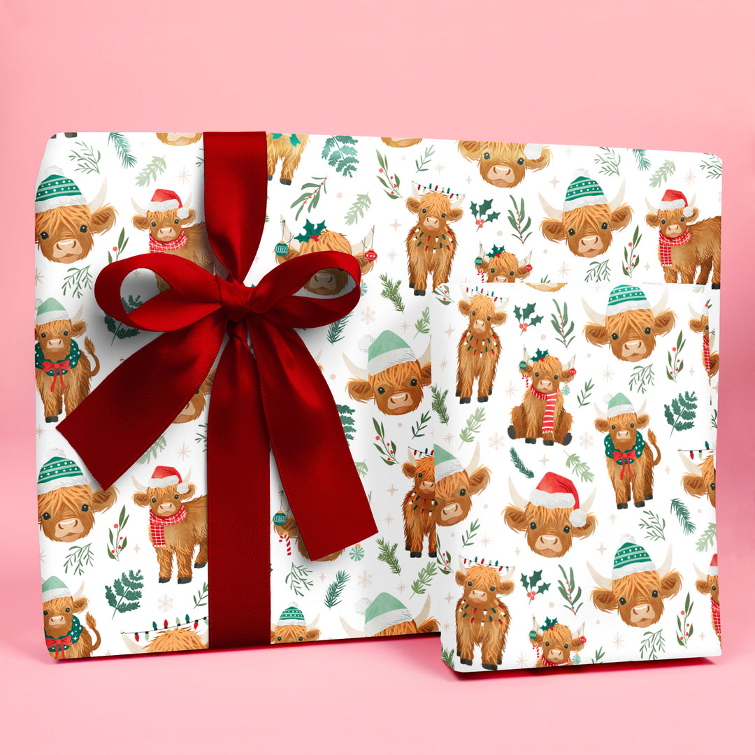 Highland Christmas Cow - Wrapping Paper