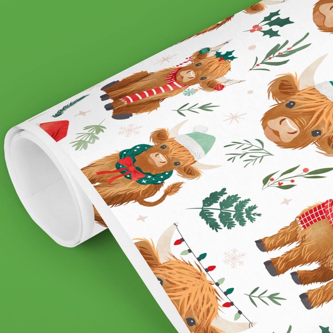 Highland Christmas Cow - Wrapping Paper