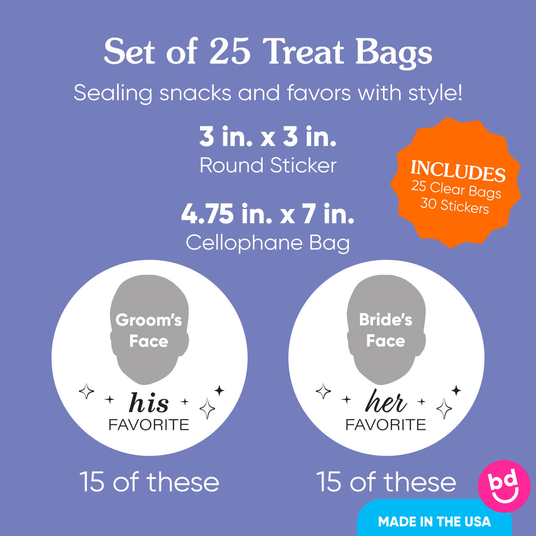 Custom Face Stickers & Clear Cookie Bags - His & Hers Favorite