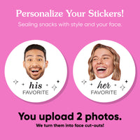 Custom Face Stickers & Clear Cookie Bags - His & Hers Favorite