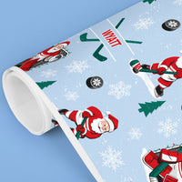 Custom Text Wrapping Paper - Hockey Santa