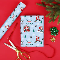 Custom Text Wrapping Paper - Hockey Santa