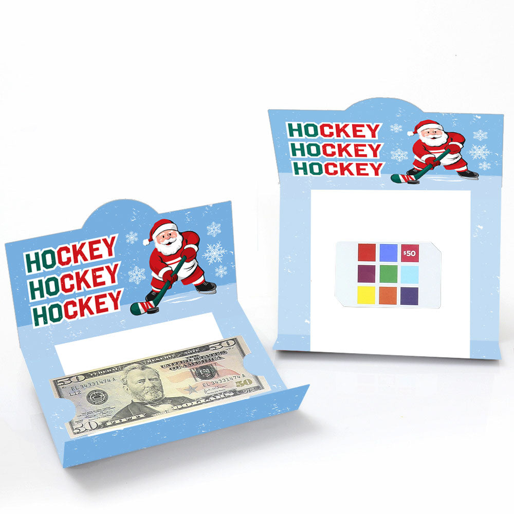 Hockey Santa Money And Gift Card Holders - 8 Ct