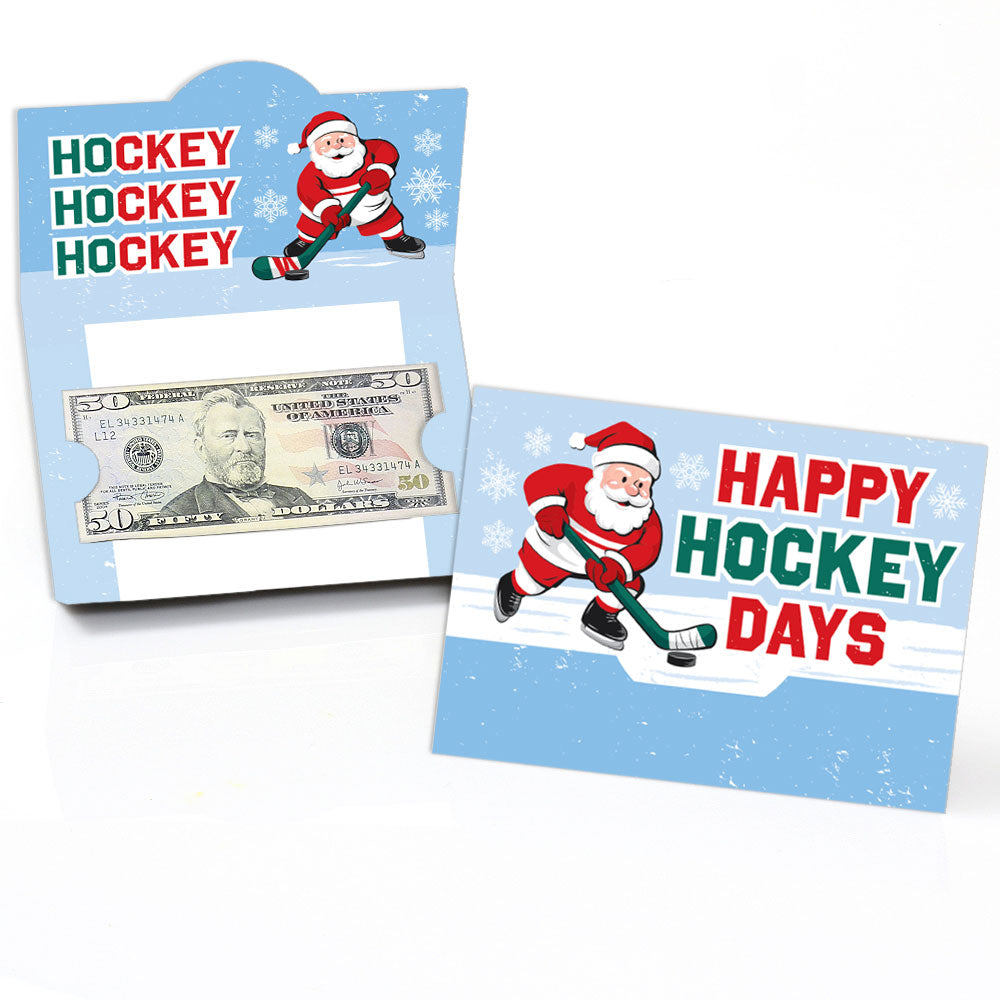 Hockey Santa Money And Gift Card Holders - 8 Ct