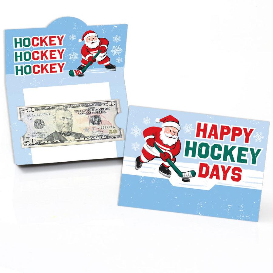 Hockey Santa Money And Gift Card Holders - 8 Ct