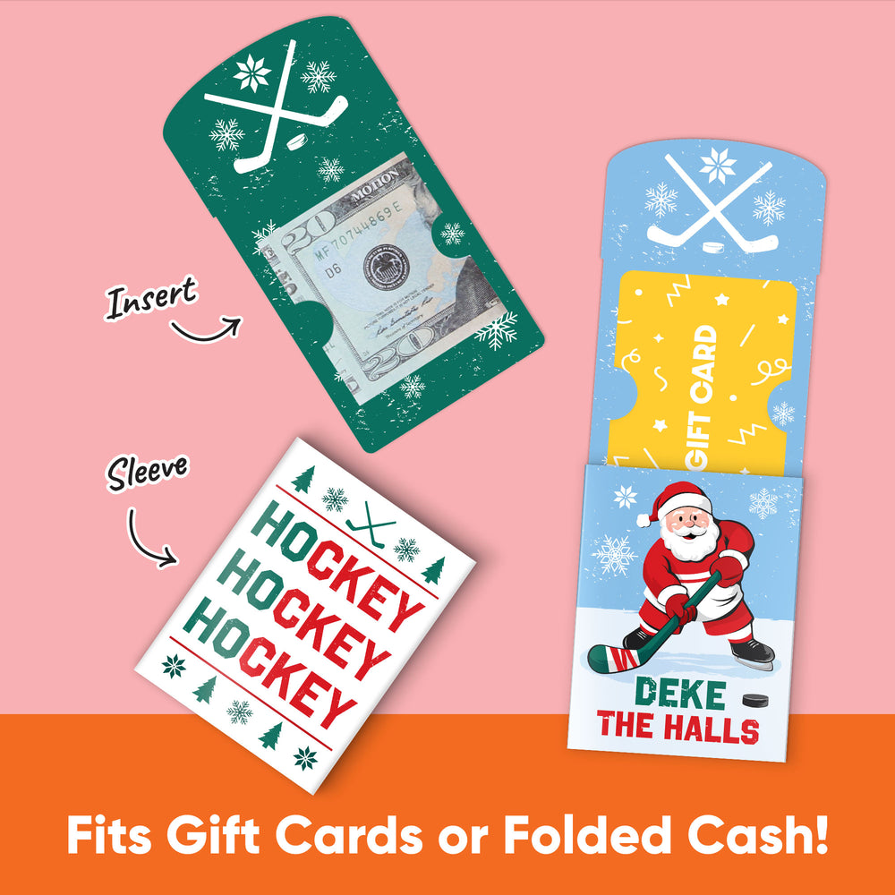 Hockey Santa Nifty Gifty Card Holders - 8 Ct