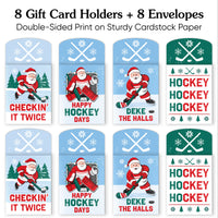 Hockey Santa Nifty Gifty Card Holders - 8 Ct